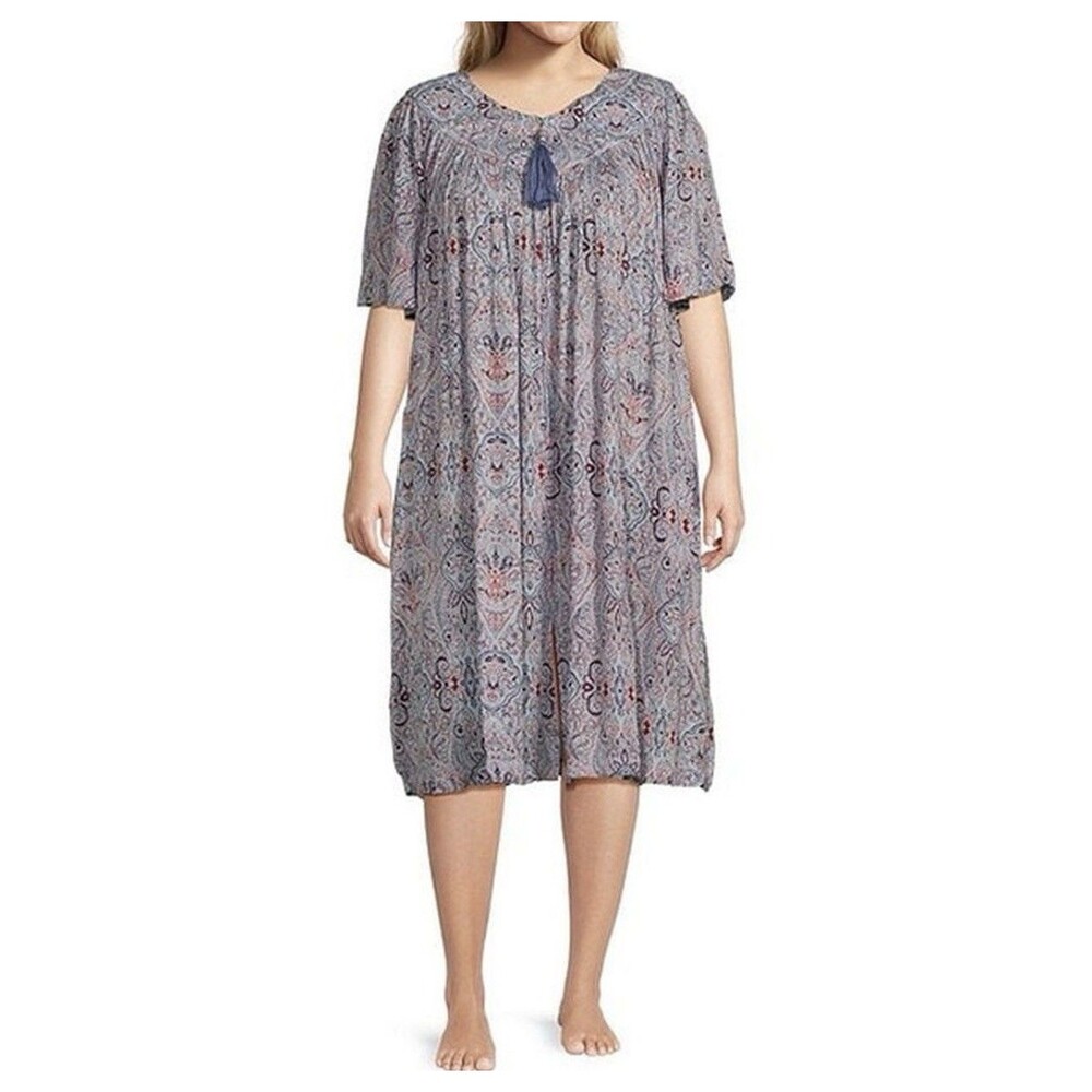 Go Softly Patio Paisley Nightgown 3X Sleep Dress Fairy Boho Tassel Relaxed Fit